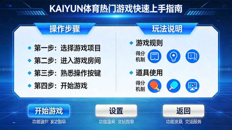 kaiyun体育热门游戏项目快速上手操作界面与玩法说明